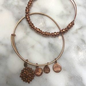 Set of 2 Alex and Ani bracelets (star and beaded)